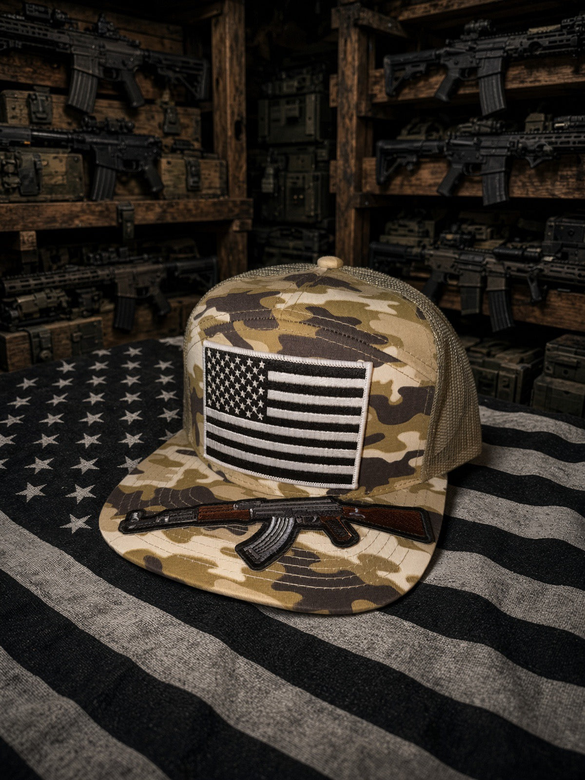 The Desert Recon — Desert Camo 7-Panel Flat Bill Snapback