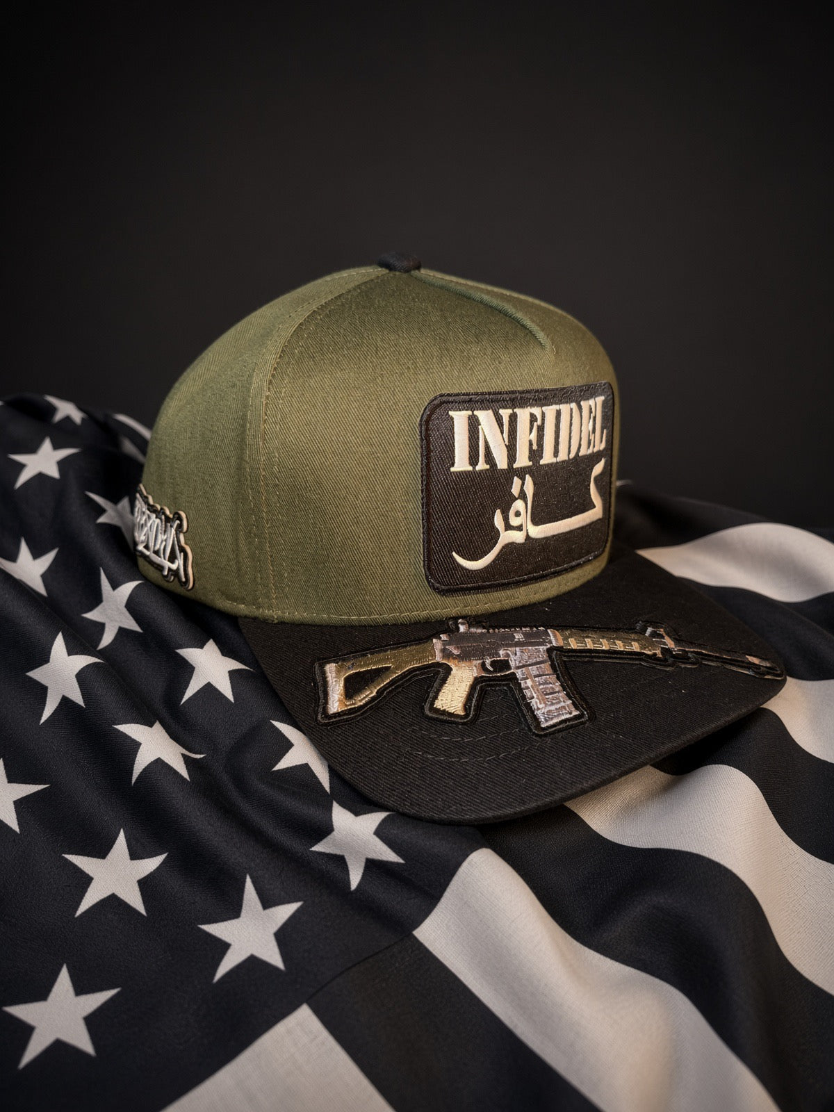 THE LITTLE SOLDIER — OLIVE & BLACK 5-PANEL SNAPBACK