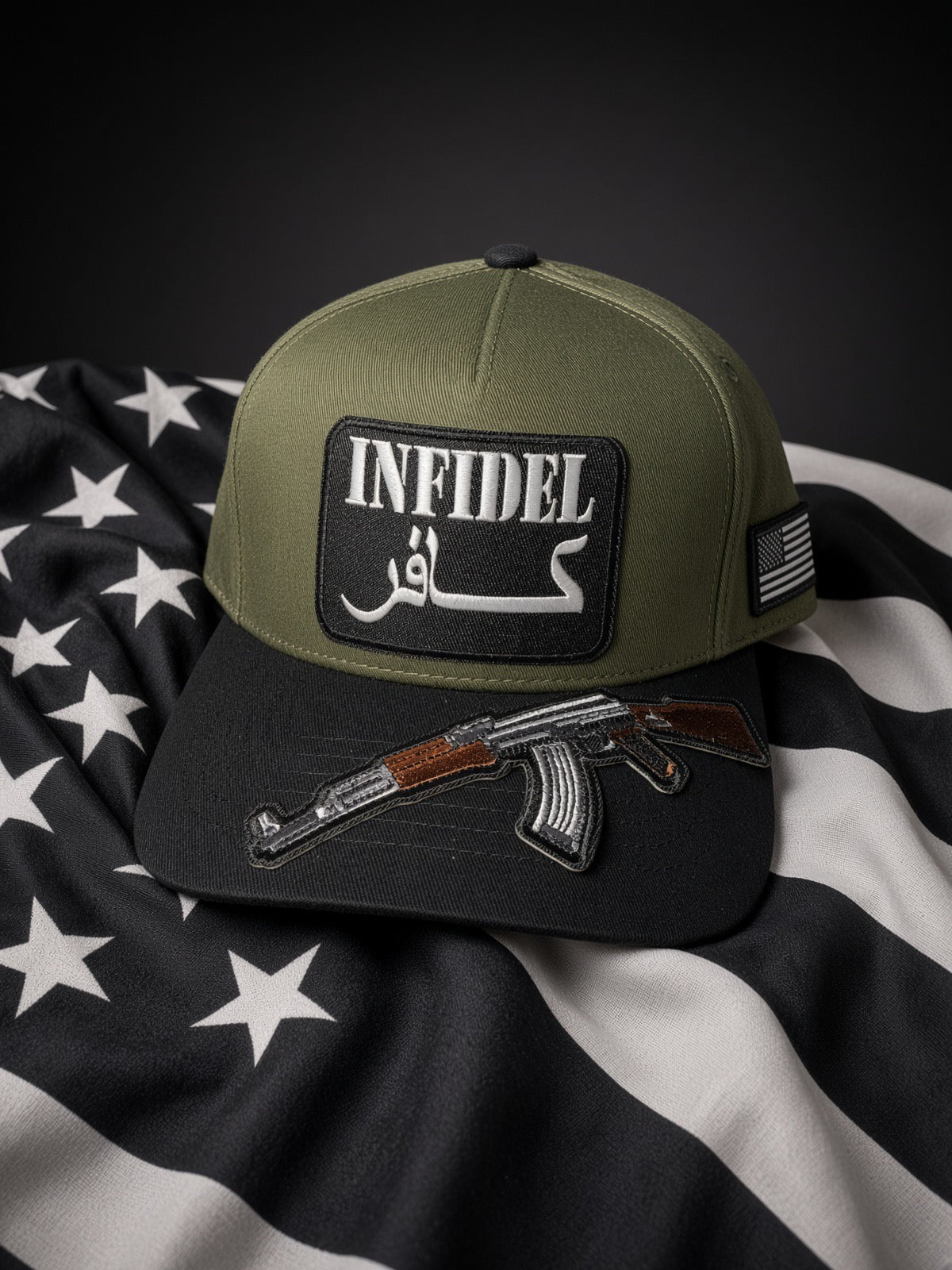THE LITTLE SOLDIER — OLIVE & BLACK 5-PANEL SNAPBACK