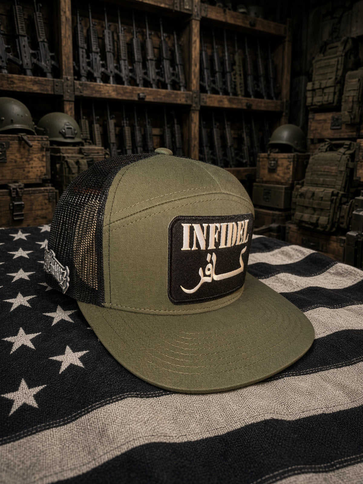 DR. GREEN TIP — PREMIUM OG GREEN 7-PANEL TRUCKER SNAPBACK