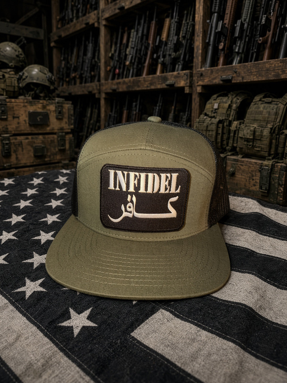 DR. GREEN TIP — PREMIUM OG GREEN 7-PANEL TRUCKER SNAPBACK