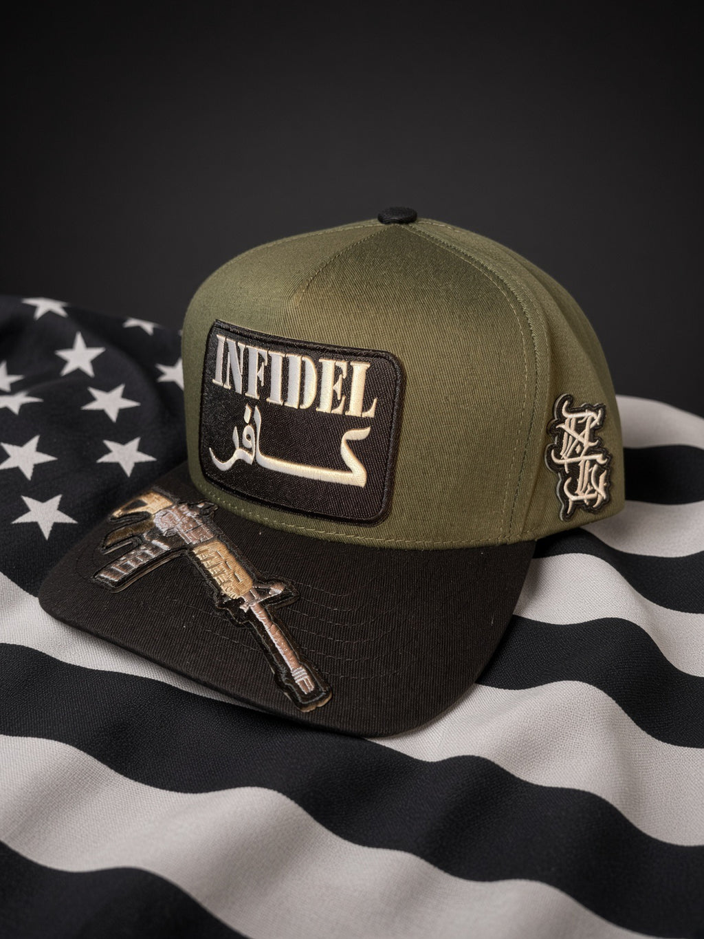 THE LITTLE SOLDIER — OLIVE & BLACK 5-PANEL SNAPBACK