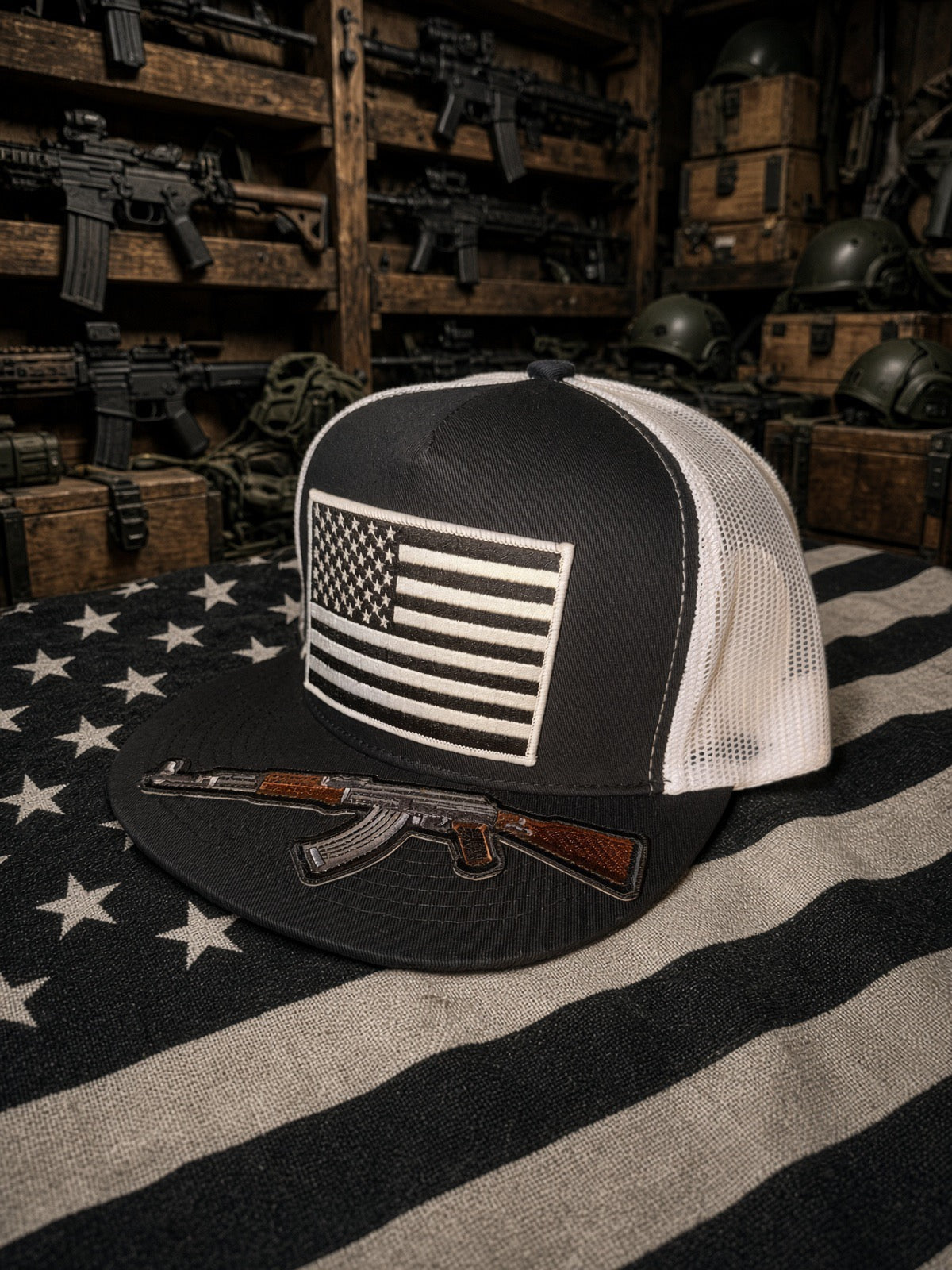 The American Blackout — Premium Flat Bill Trucker Hat
