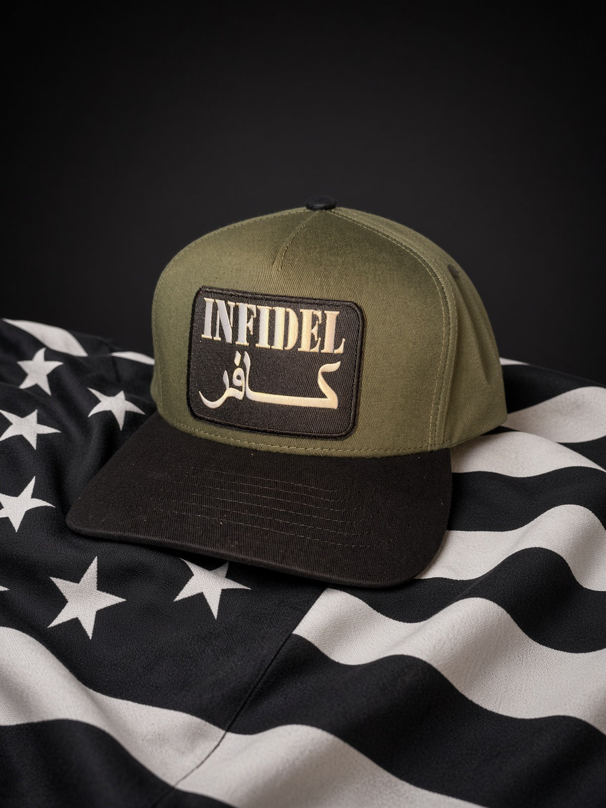 THE LITTLE SOLDIER — OLIVE & BLACK 5-PANEL SNAPBACK