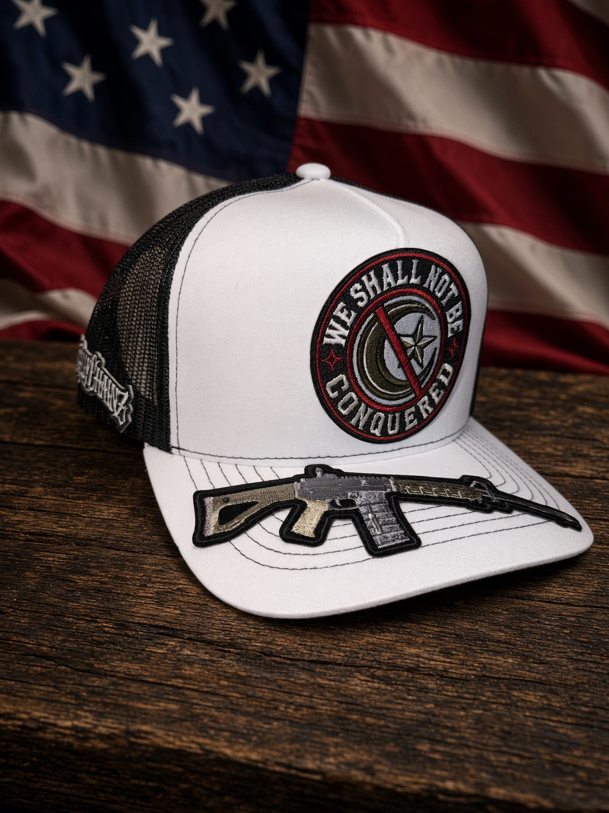 THE WHITE RESISTANCE-white /black mesh back -5panel