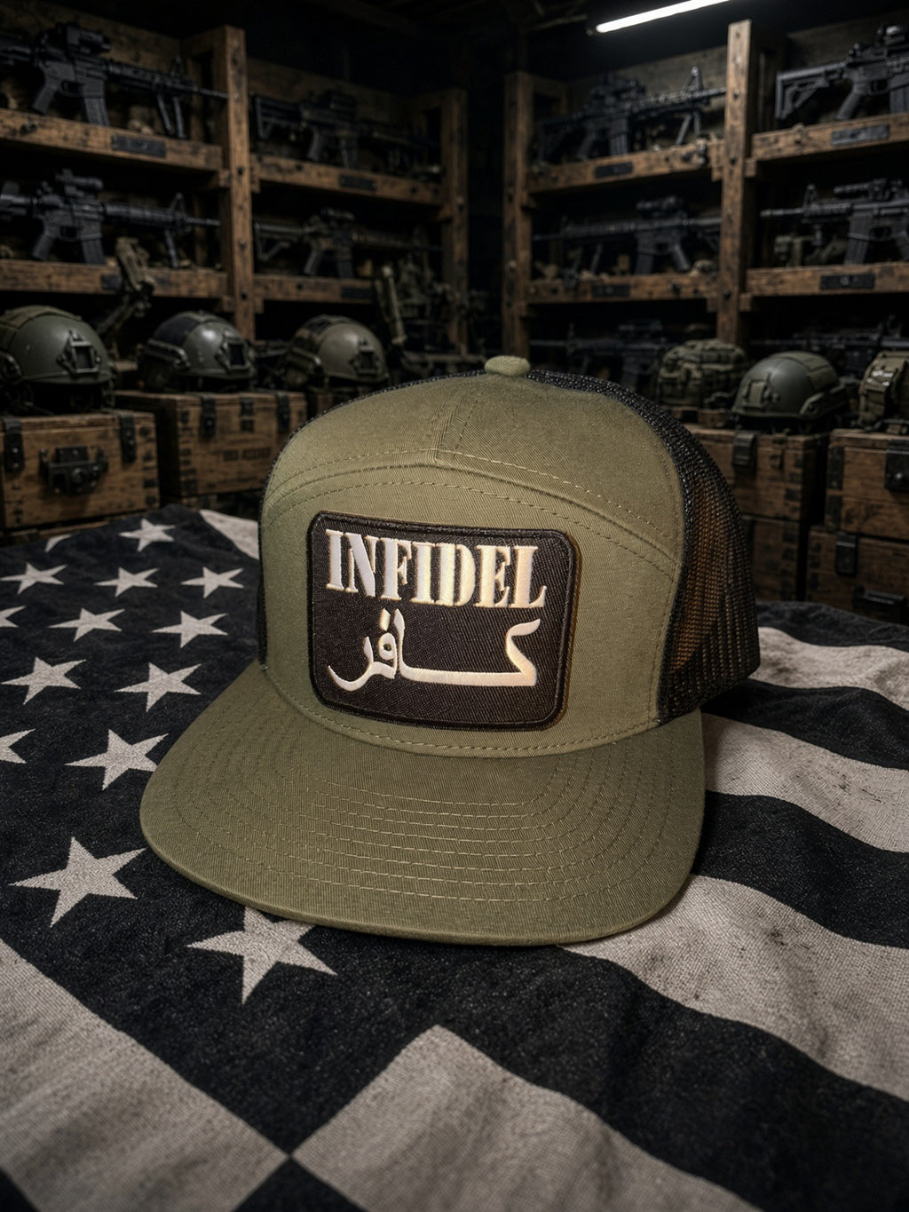 DR. GREEN TIP — PREMIUM OG GREEN 7-PANEL TRUCKER SNAPBACK
