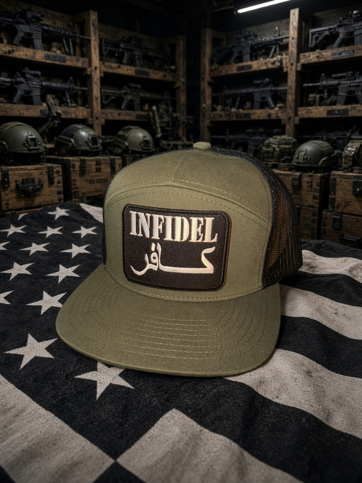 DR. GREEN TIP — PREMIUM OG GREEN 7-PANEL TRUCKER SNAPBACK