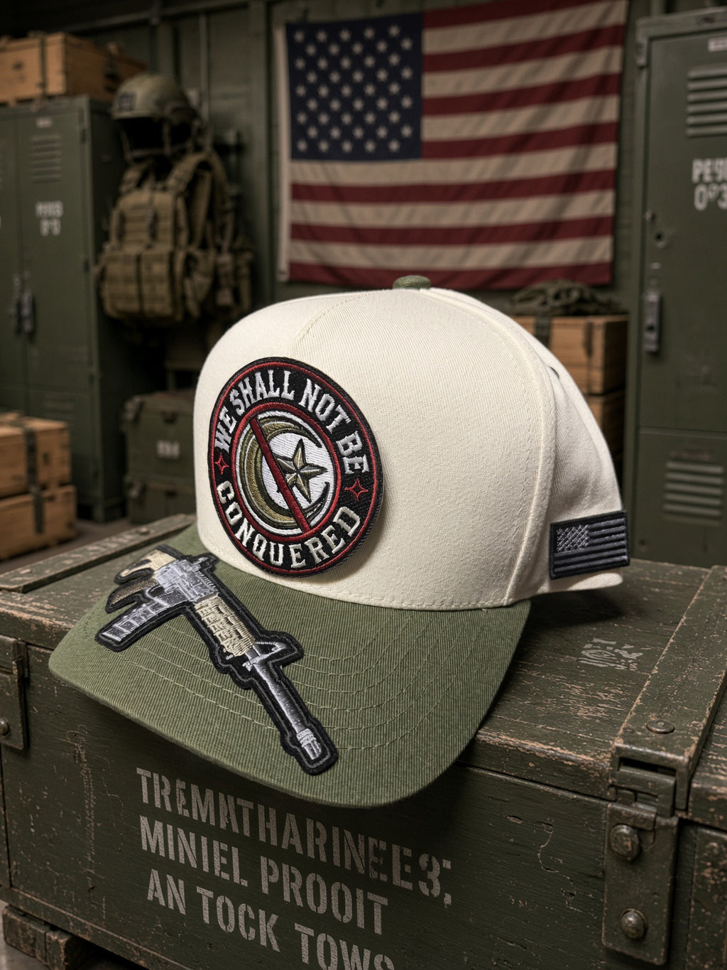 THE FRONTIER - natural white/green bill – 5 panel