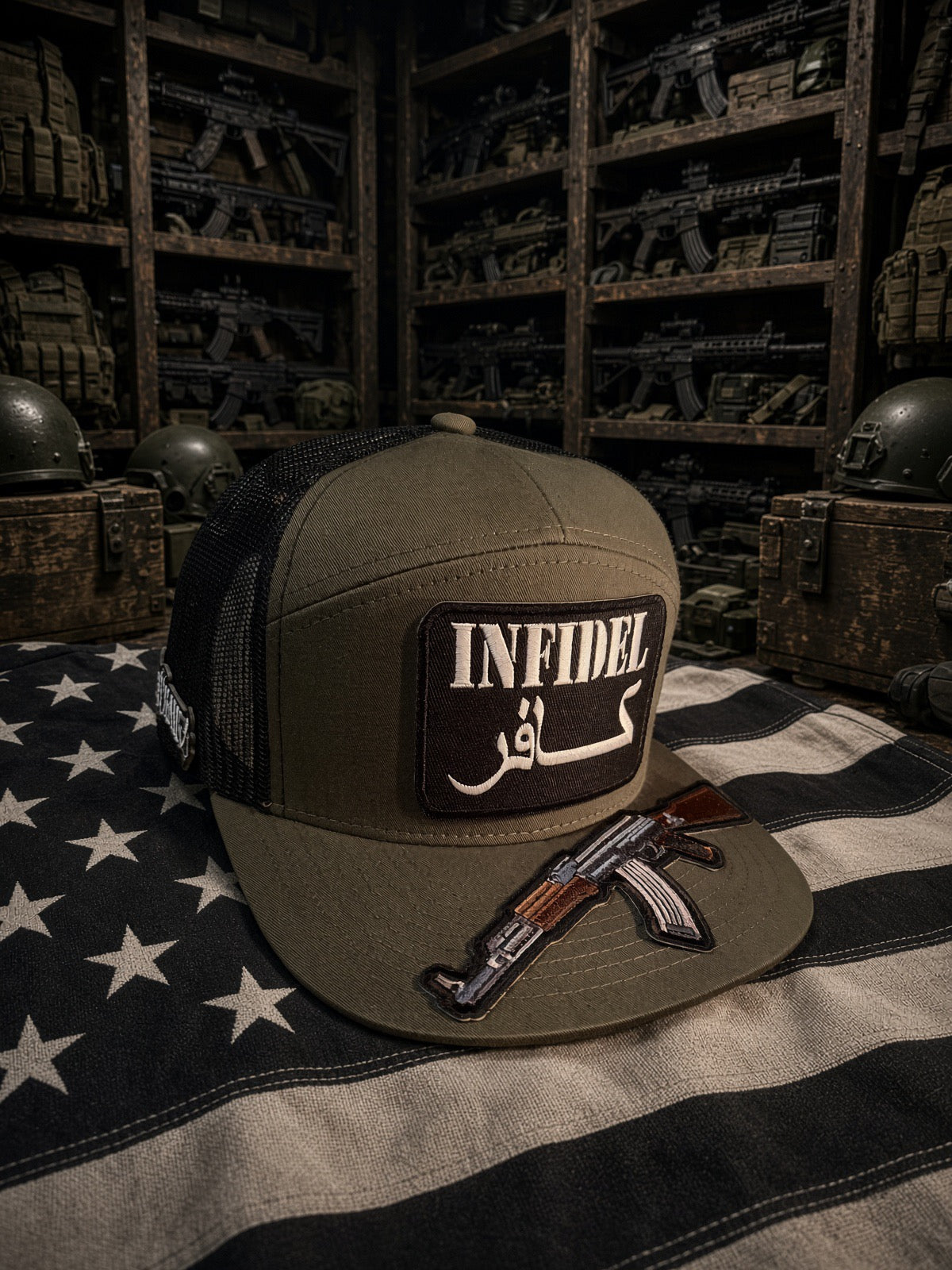 DR. GREEN TIP — PREMIUM OG GREEN 7-PANEL TRUCKER SNAPBACK