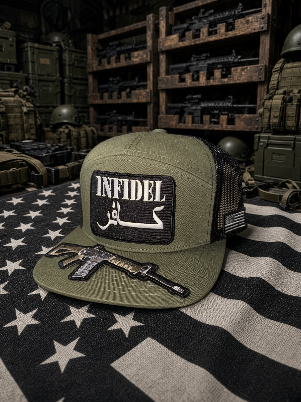 DR. GREEN TIP — PREMIUM OG GREEN 7-PANEL TRUCKER SNAPBACK