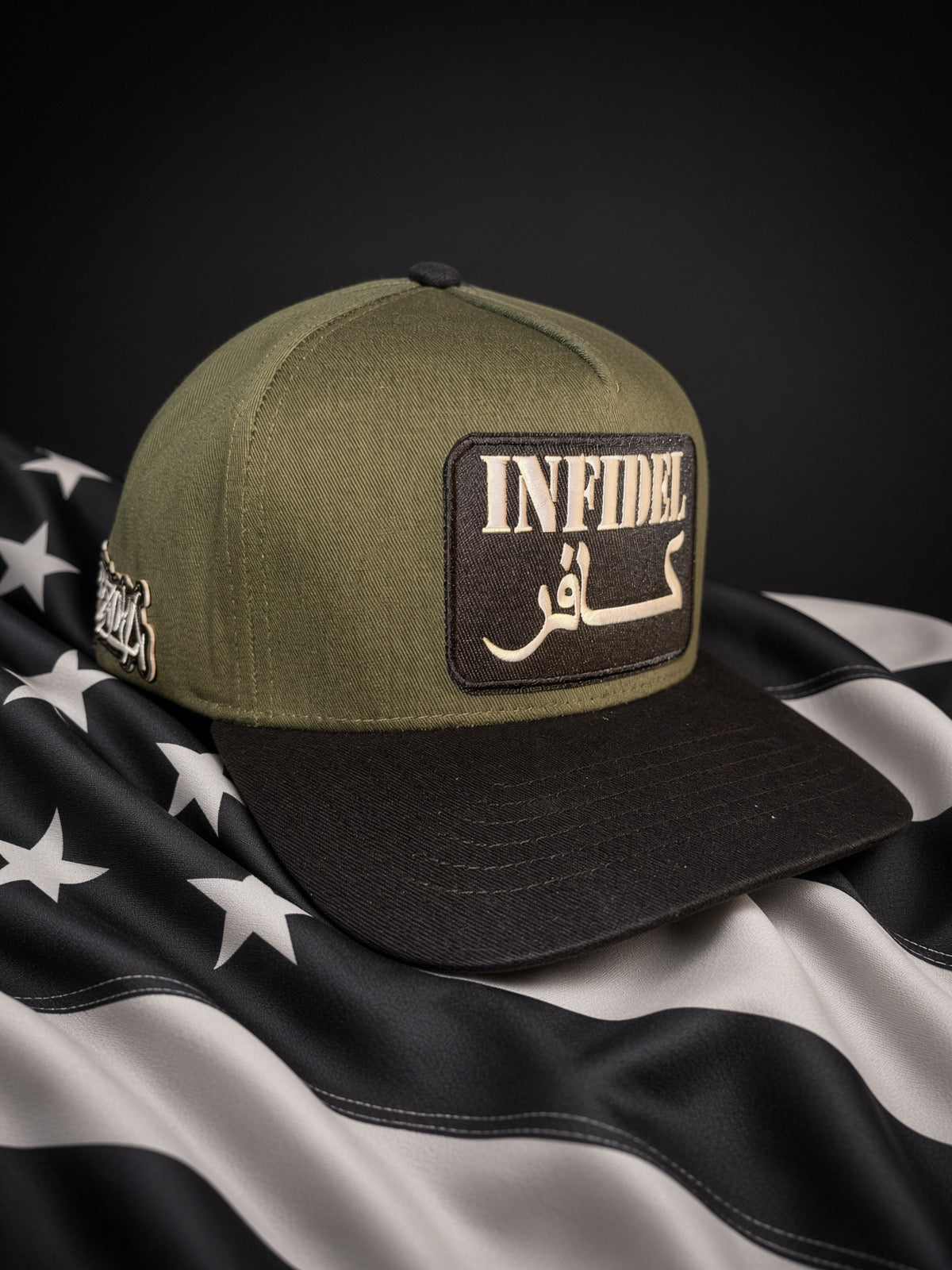 THE LITTLE SOLDIER — OLIVE & BLACK 5-PANEL SNAPBACK