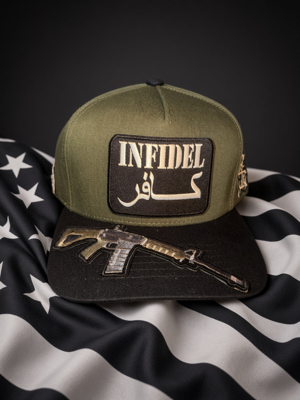 THE LITTLE SOLDIER — OLIVE & BLACK 5-PANEL SNAPBACK