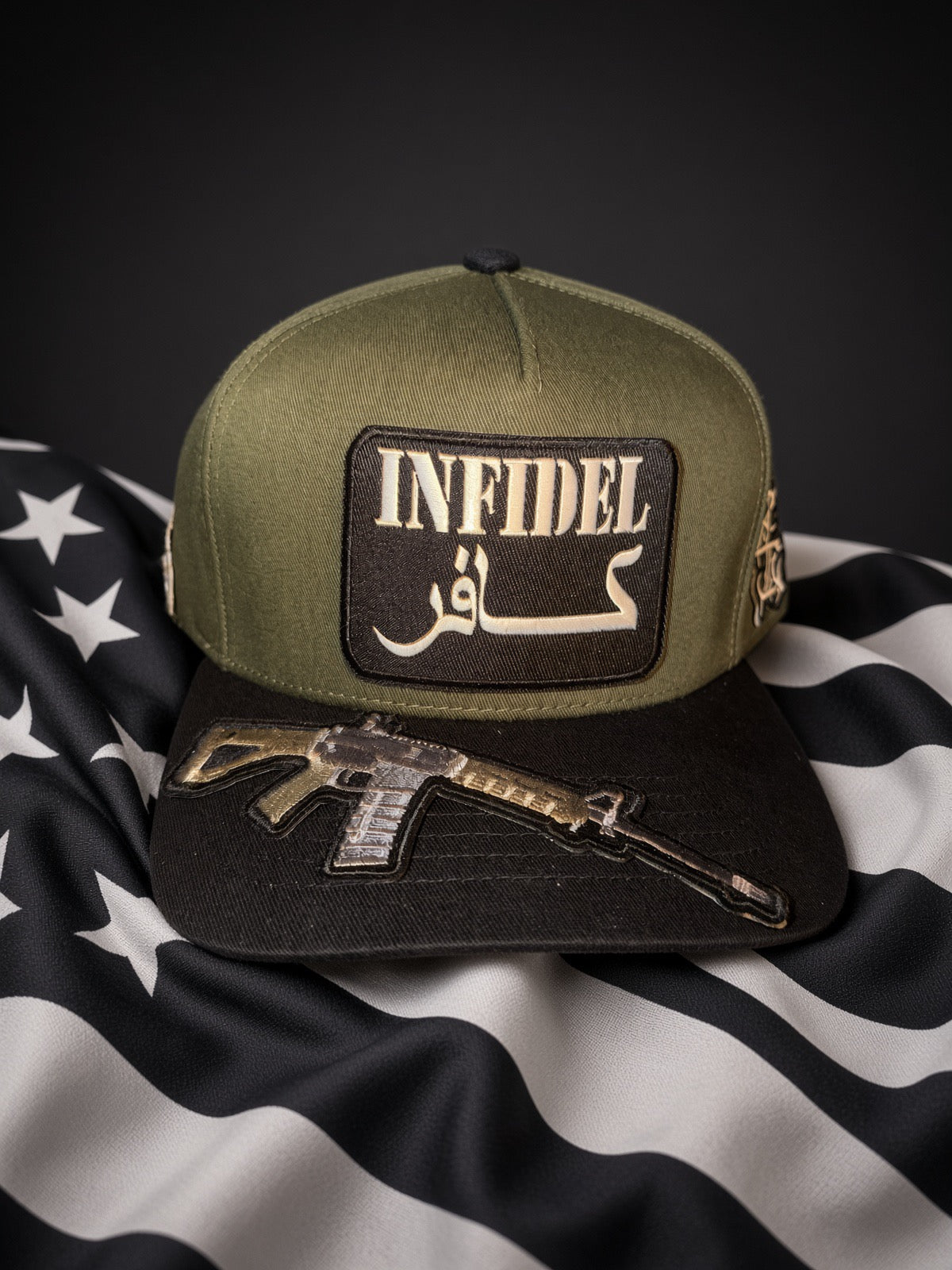 THE LITTLE SOLDIER — OLIVE & BLACK 5-PANEL SNAPBACK