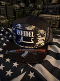 The Digital Infidel — 7 panel, Flat Bill Trucker Hat