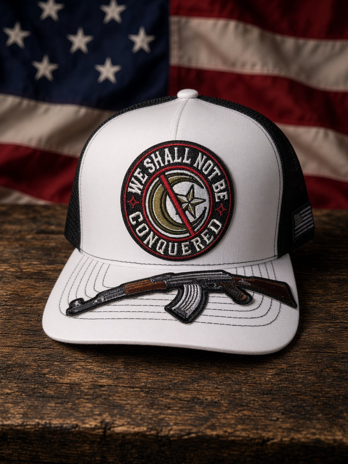 THE WHITE RESISTANCE-white /black mesh back -5panel