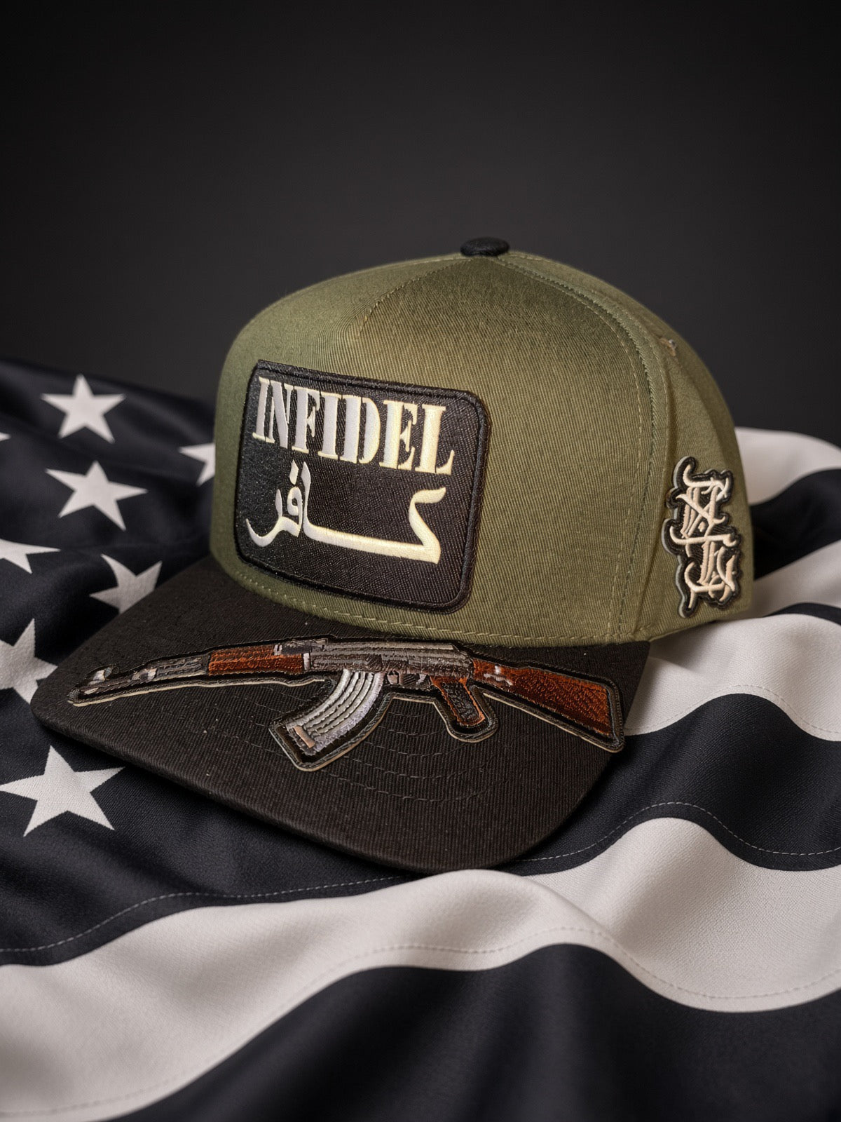 THE LITTLE SOLDIER — OLIVE & BLACK 5-PANEL SNAPBACK
