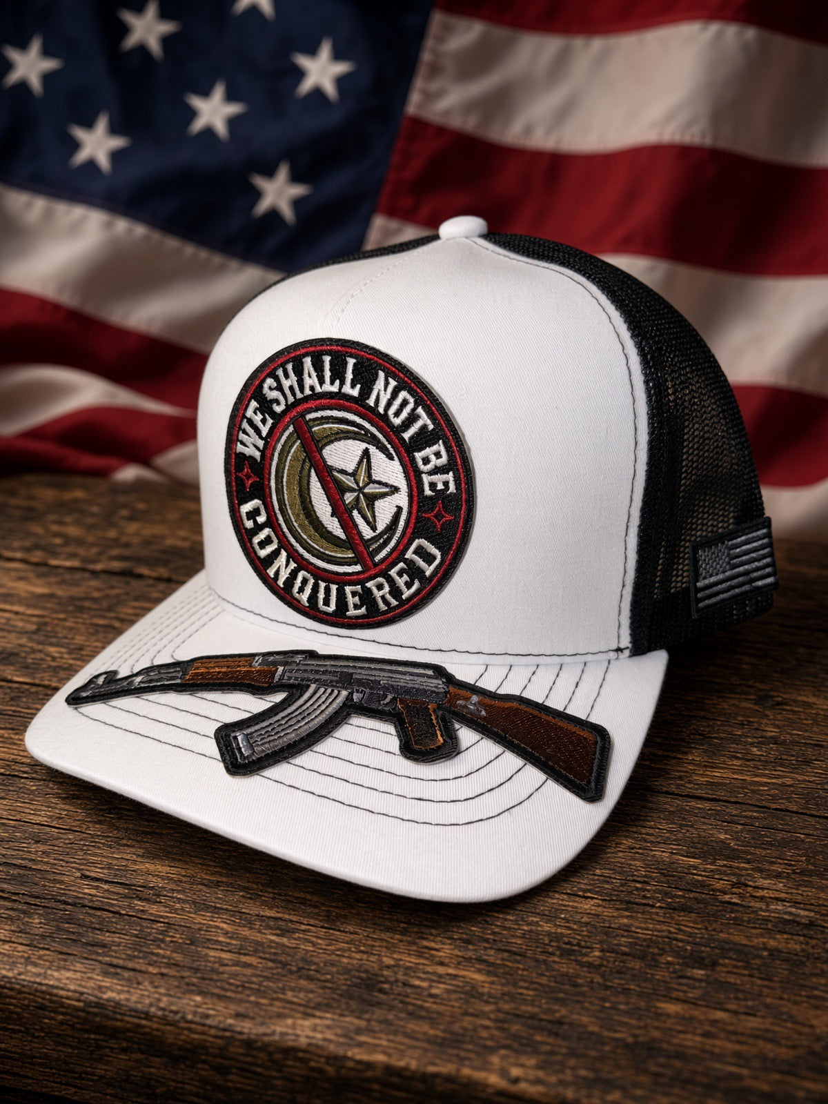 THE WHITE RESISTANCE-white /black mesh back -5panel