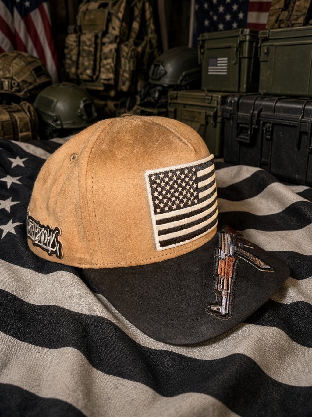 The GunSmith Brown Suede 5-Panel Snapback