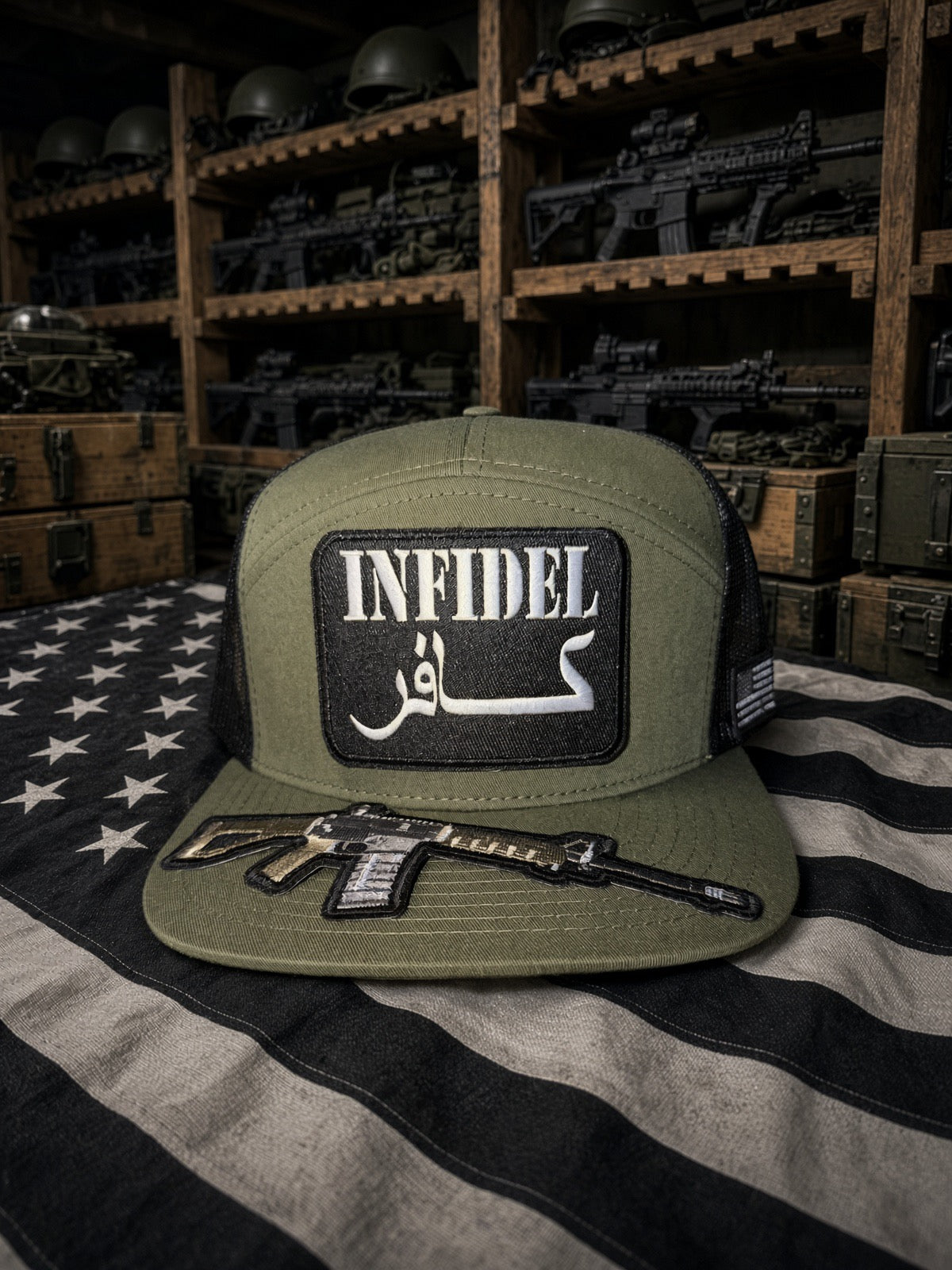 DR. GREEN TIP — PREMIUM OG GREEN 7-PANEL TRUCKER SNAPBACK