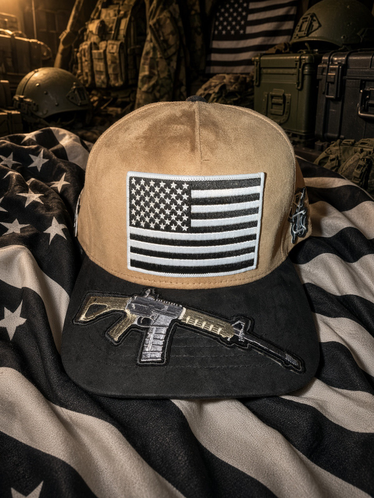 The GunSmith Brown Suede 5-Panel Snapback