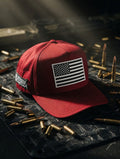 Burgundy American  (fuckstick) curve bill