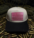 White (Pink flag) we the people hat