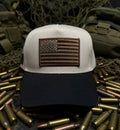 White and Burnt Redd we the people Hat