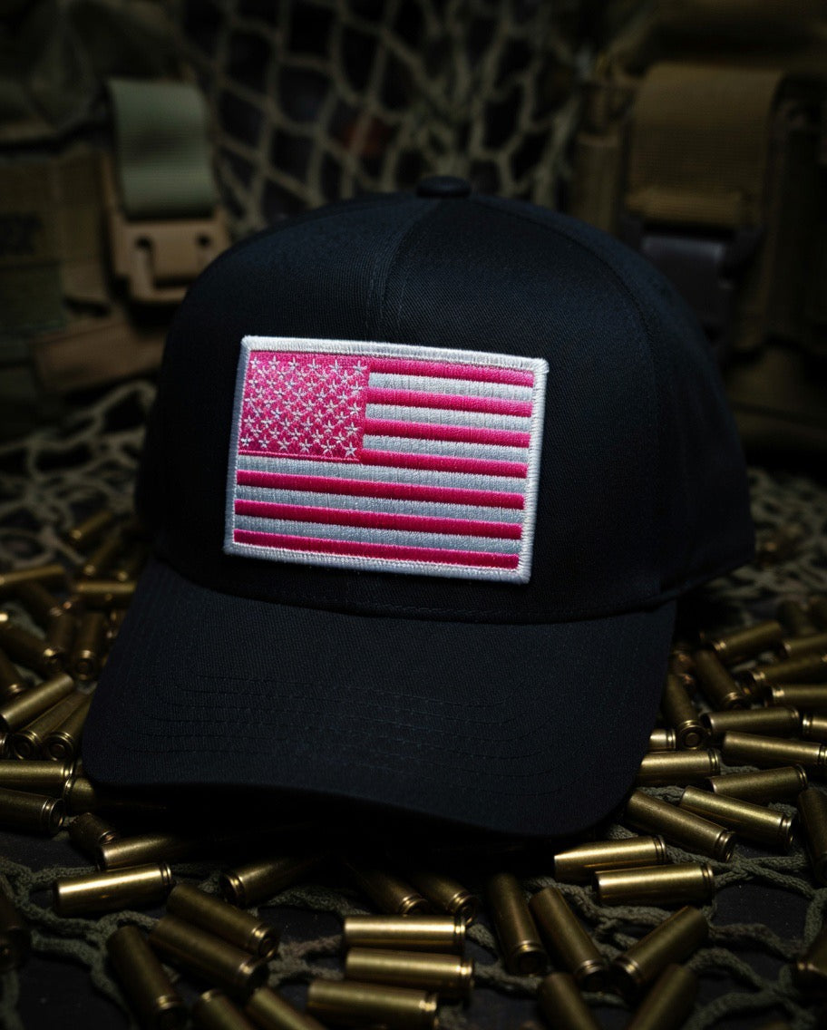 Black  (pink flag) we the people hat