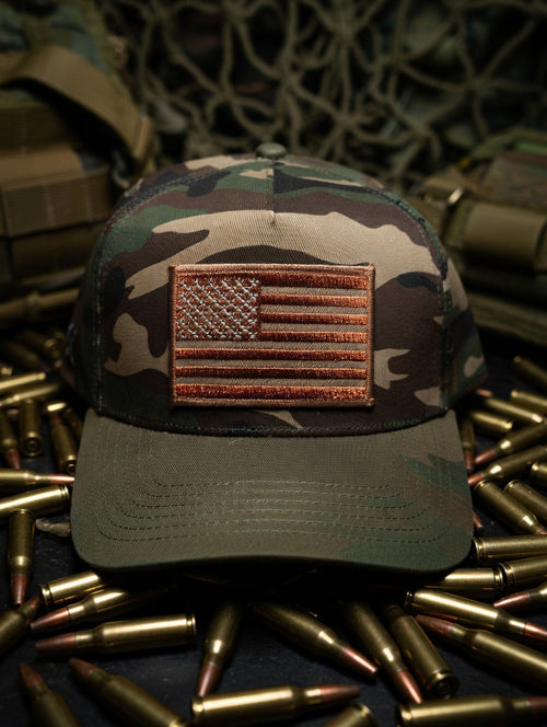 (Burnt red)flag on camo