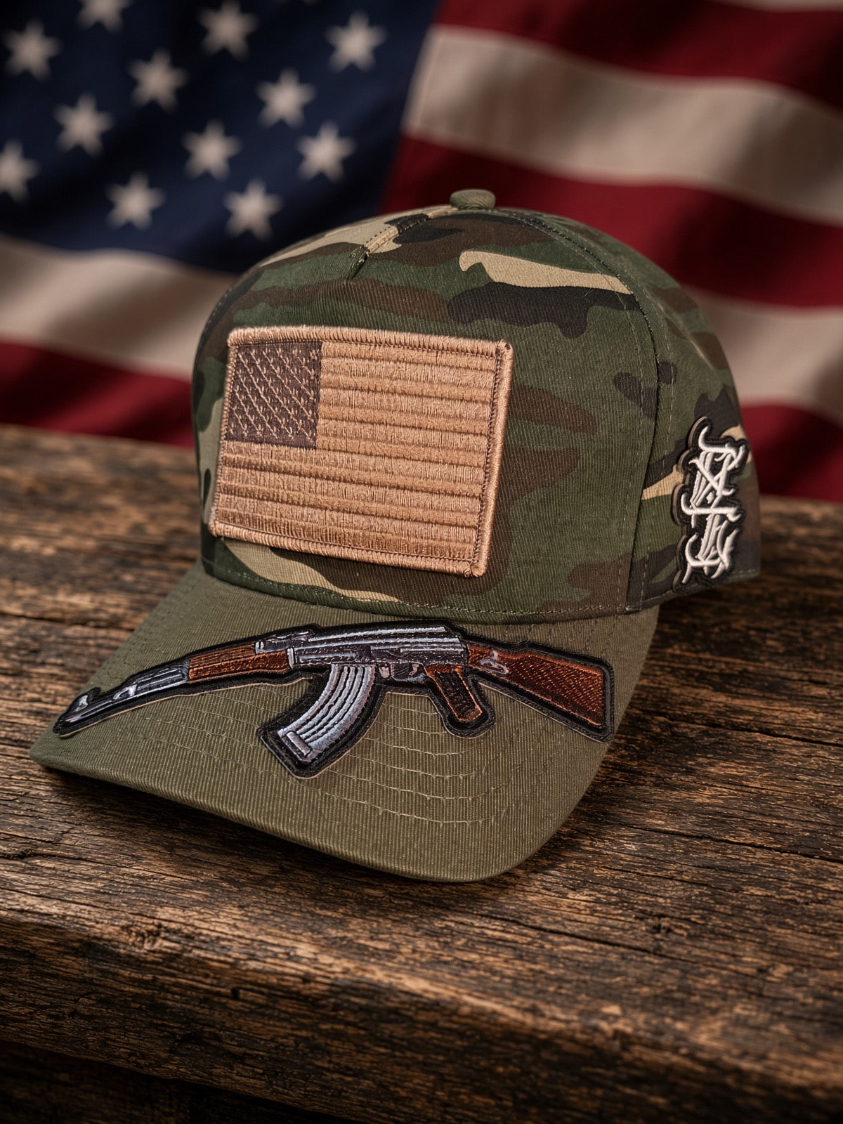 The Woodland Patriot — Camo 5-Panel Snapback