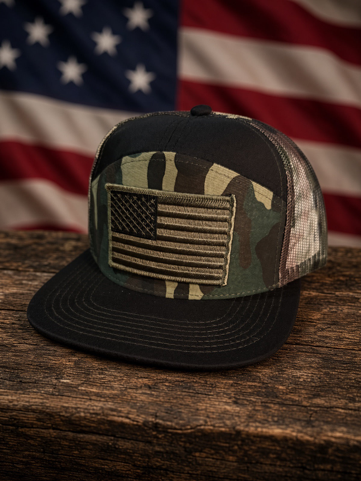 The Woodland Operator — 7-Panel Flat Bill Snapback