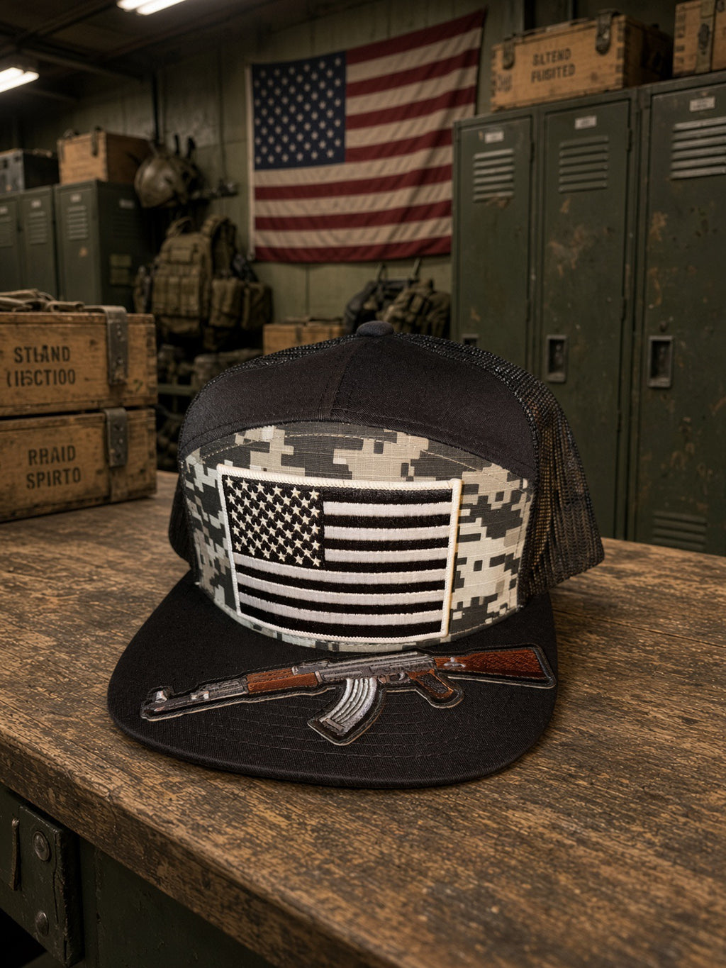 The Digital American — 7 panel Flat Bill Trucker Hat