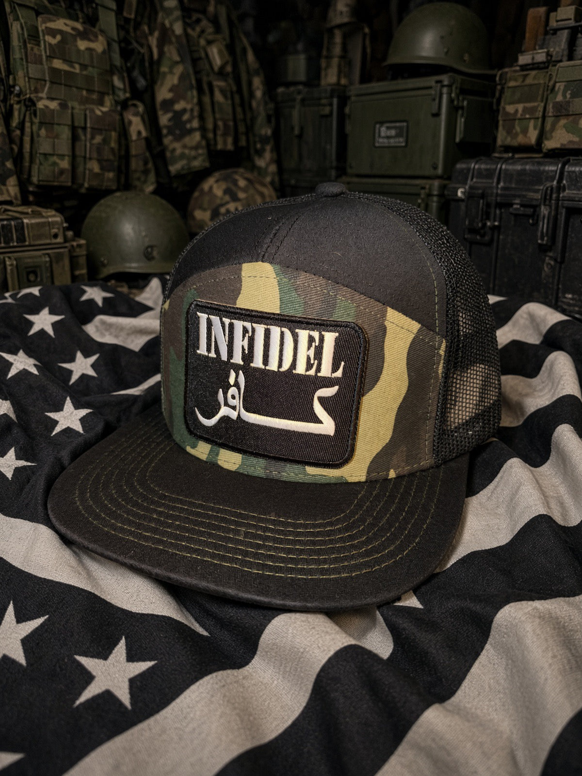 THE BUSHWHACKER
Infidel 7-Panel hat