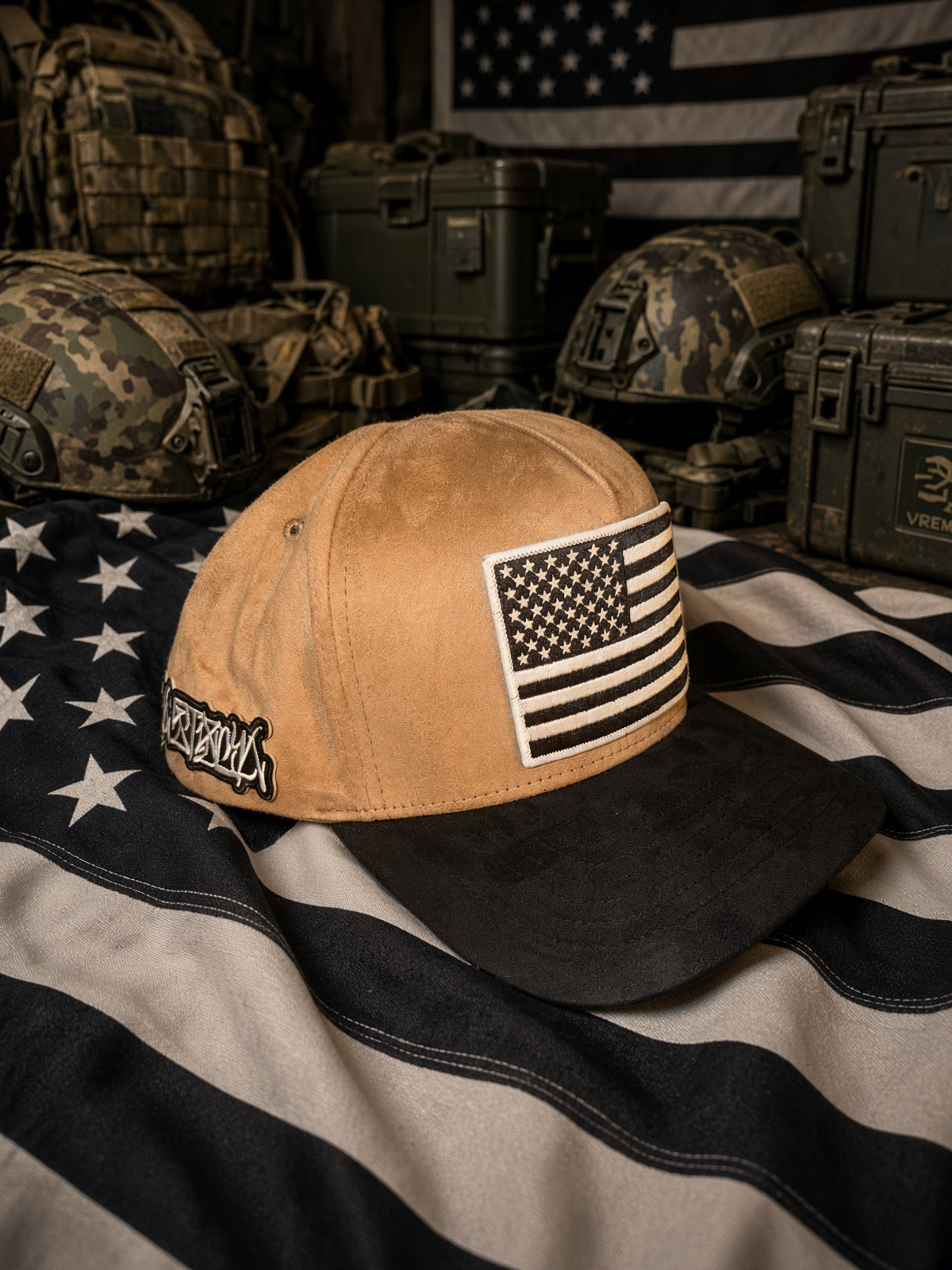 The GunSmith Brown Suede 5-Panel Snapback
