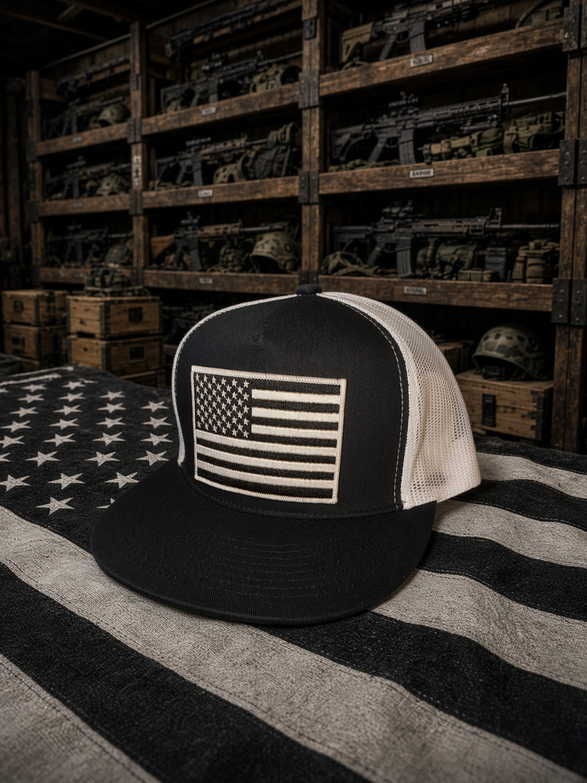 The American Blackout — Premium Flat Bill Trucker Hat