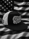 Black and white officially chain flat bill