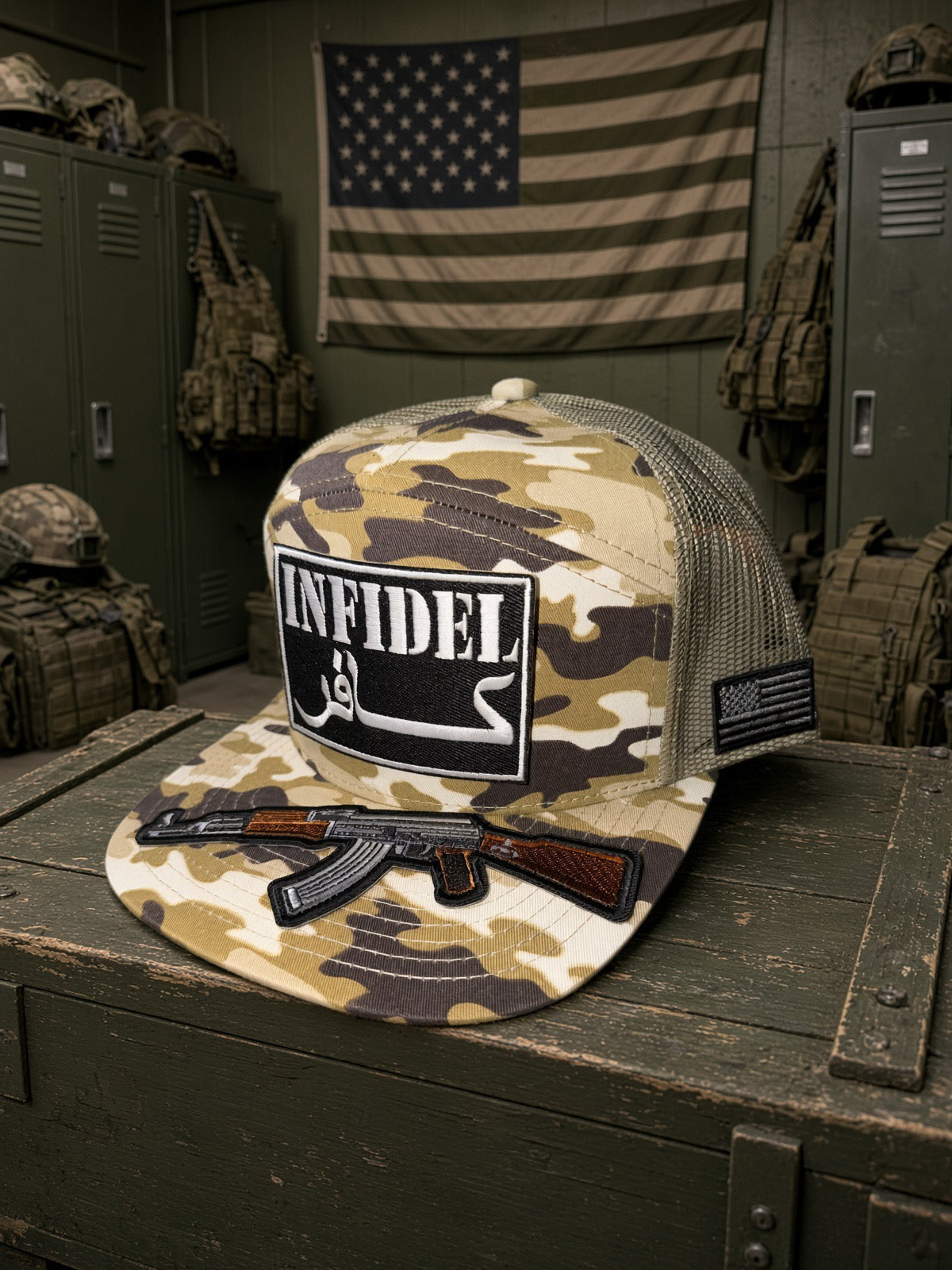 THE MR. FUCK YOU  — PREMIUM camo 7-PANEL TRUCKER HAT