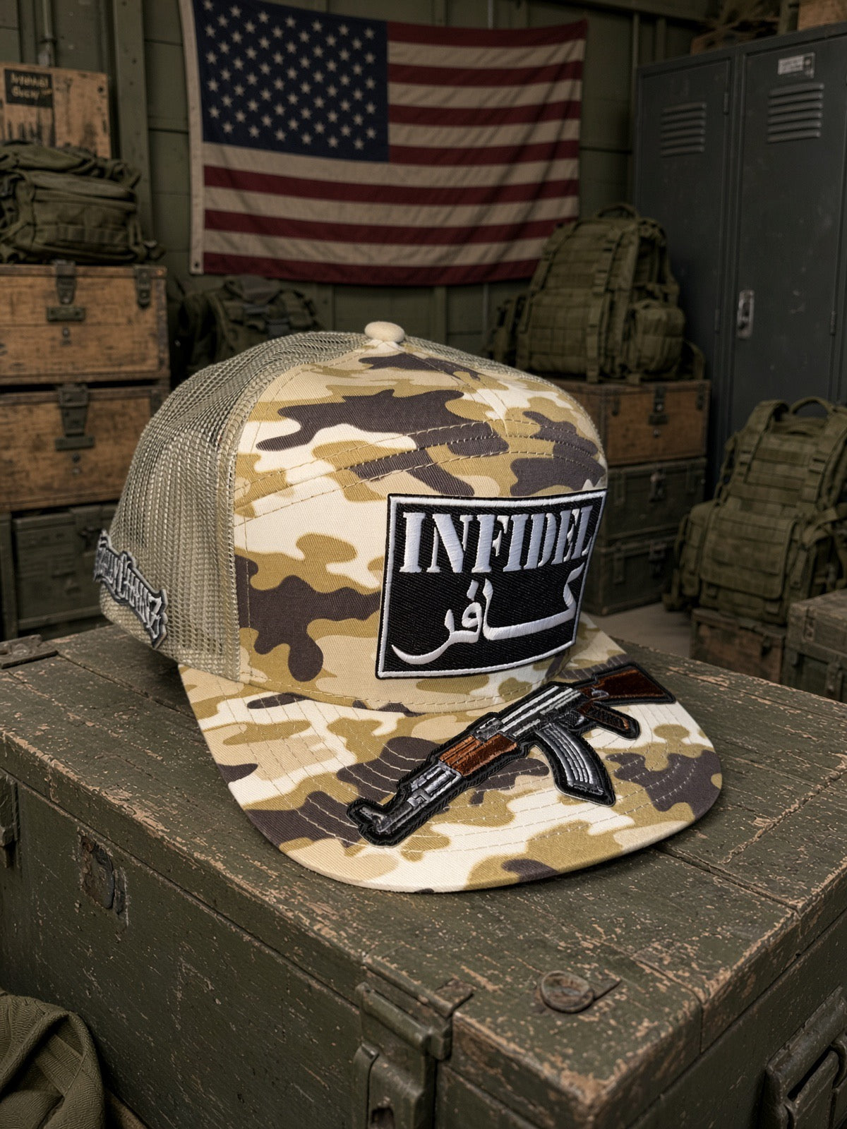 THE MR. FUCK YOU  — PREMIUM camo 7-PANEL TRUCKER HAT