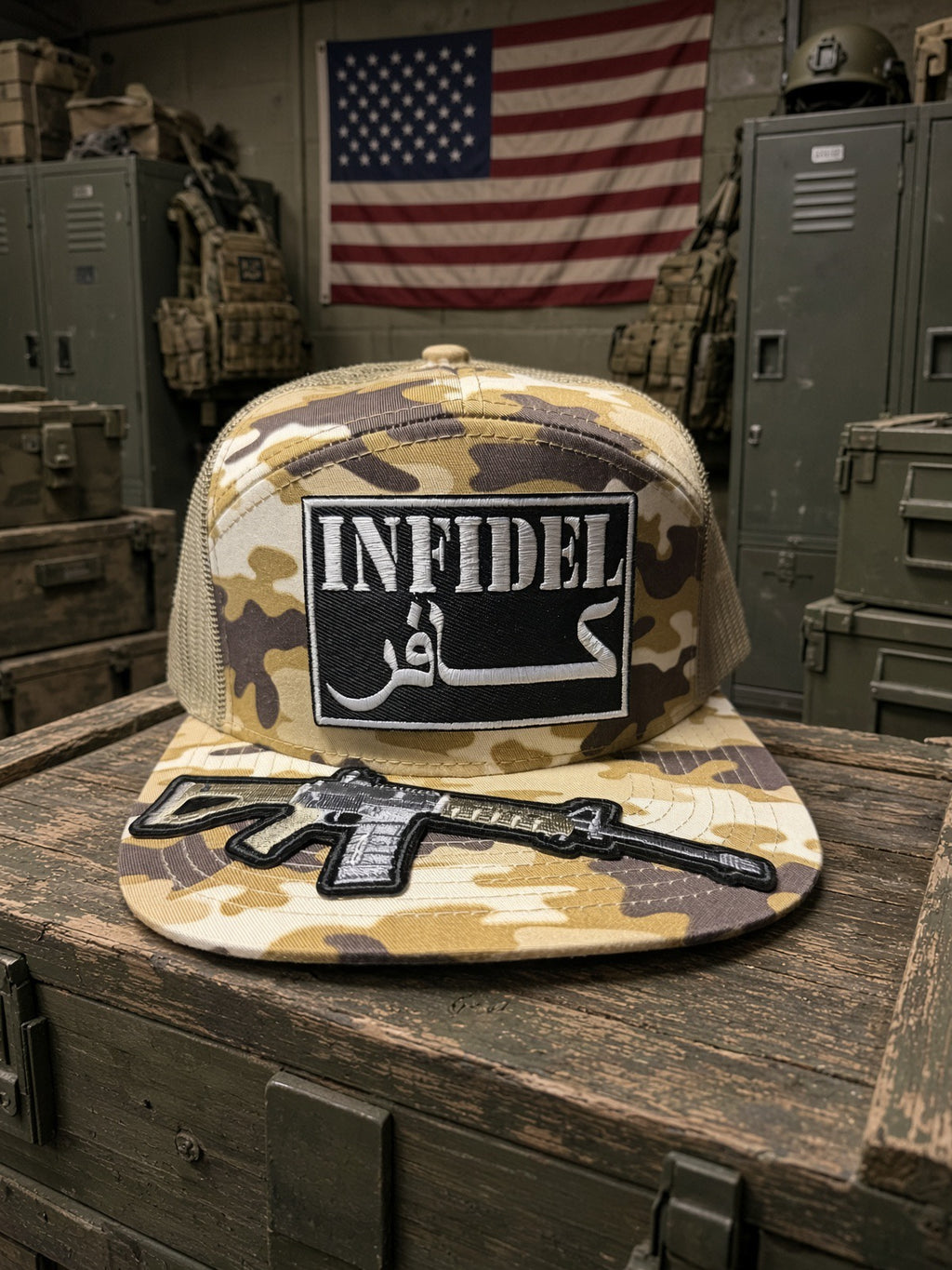 THE MR. FUCK YOU  — PREMIUM camo 7-PANEL TRUCKER HAT