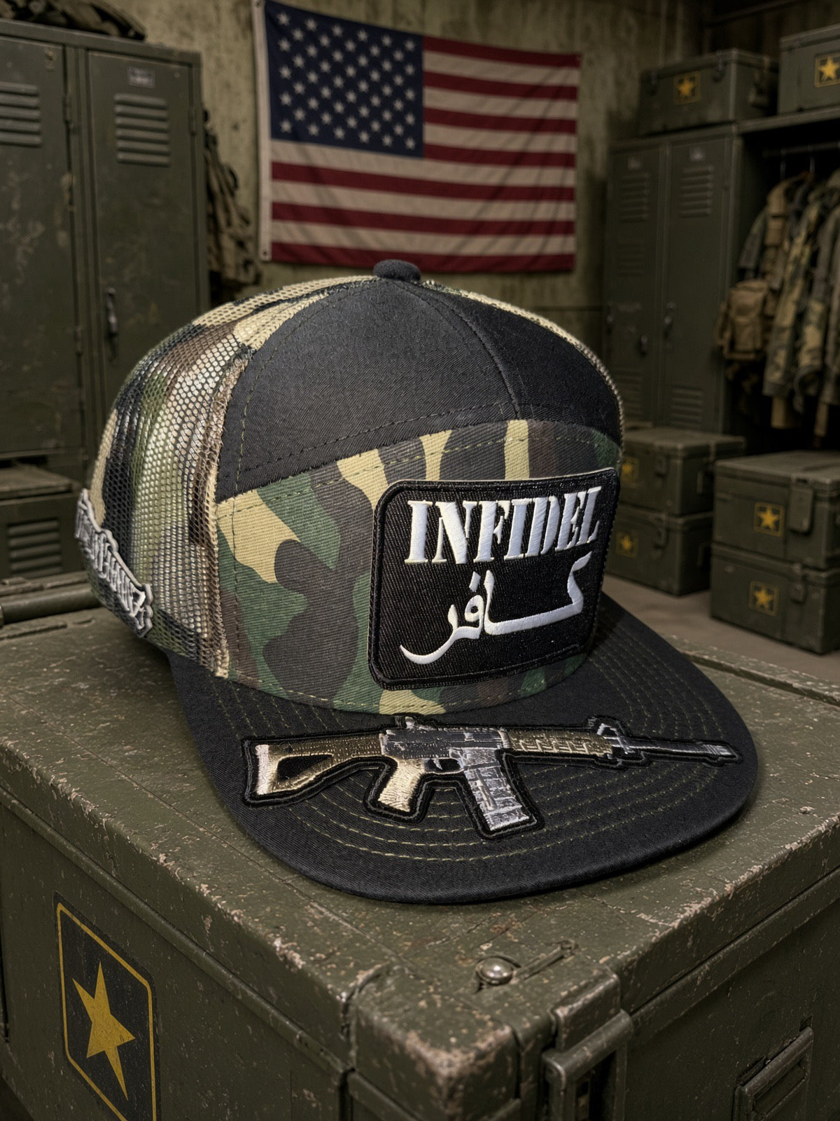 THE BUSHWHACKER
Infidel 7-Panel hat