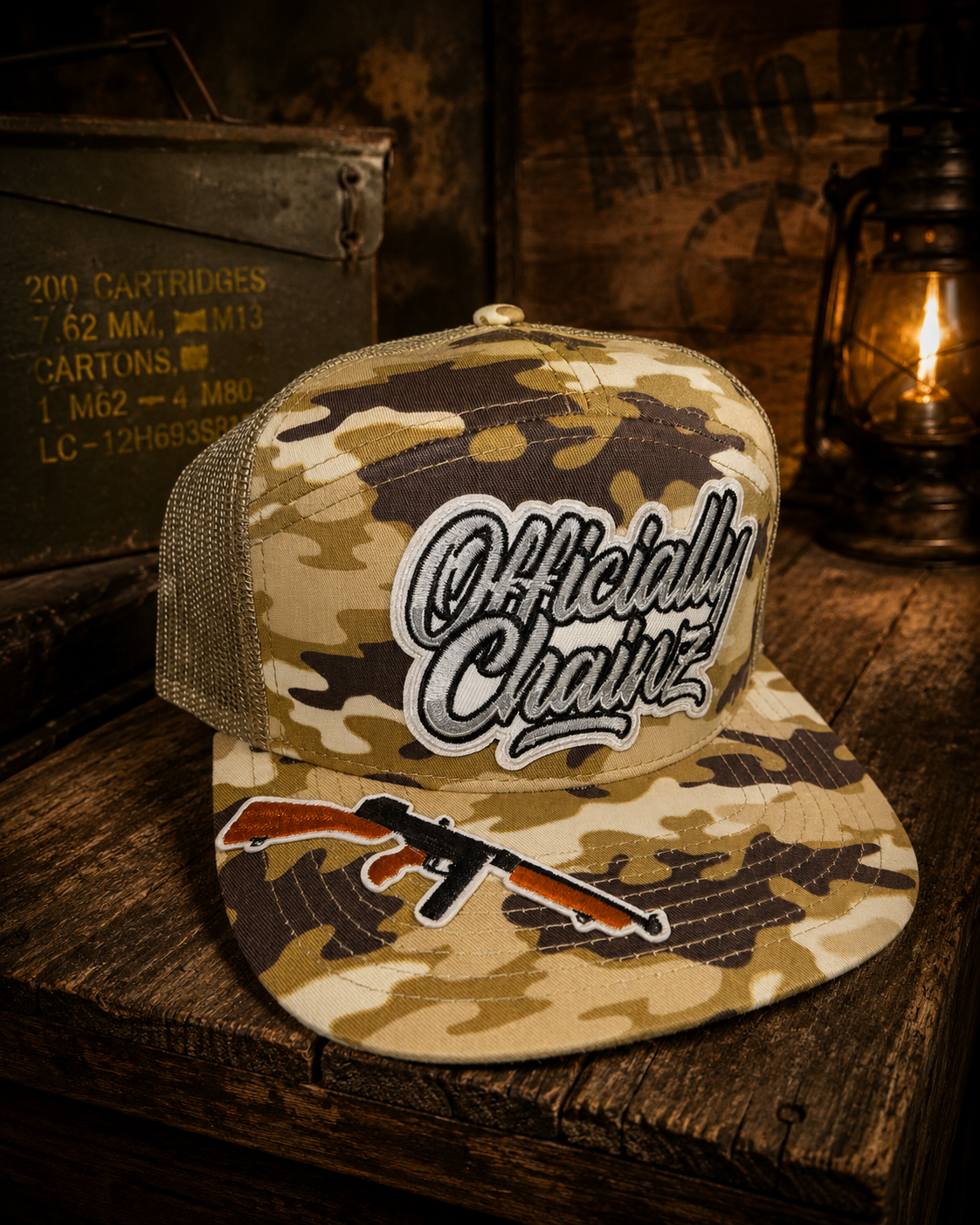 Officiallychainz camo flat bill
