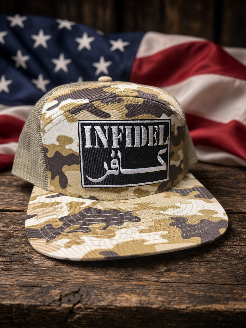 THE MR. FUCK YOU  — PREMIUM camo 7-PANEL TRUCKER HAT