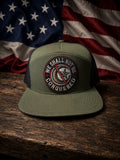 THE UNCONQUERED-OD green/black mesh back 7panel
