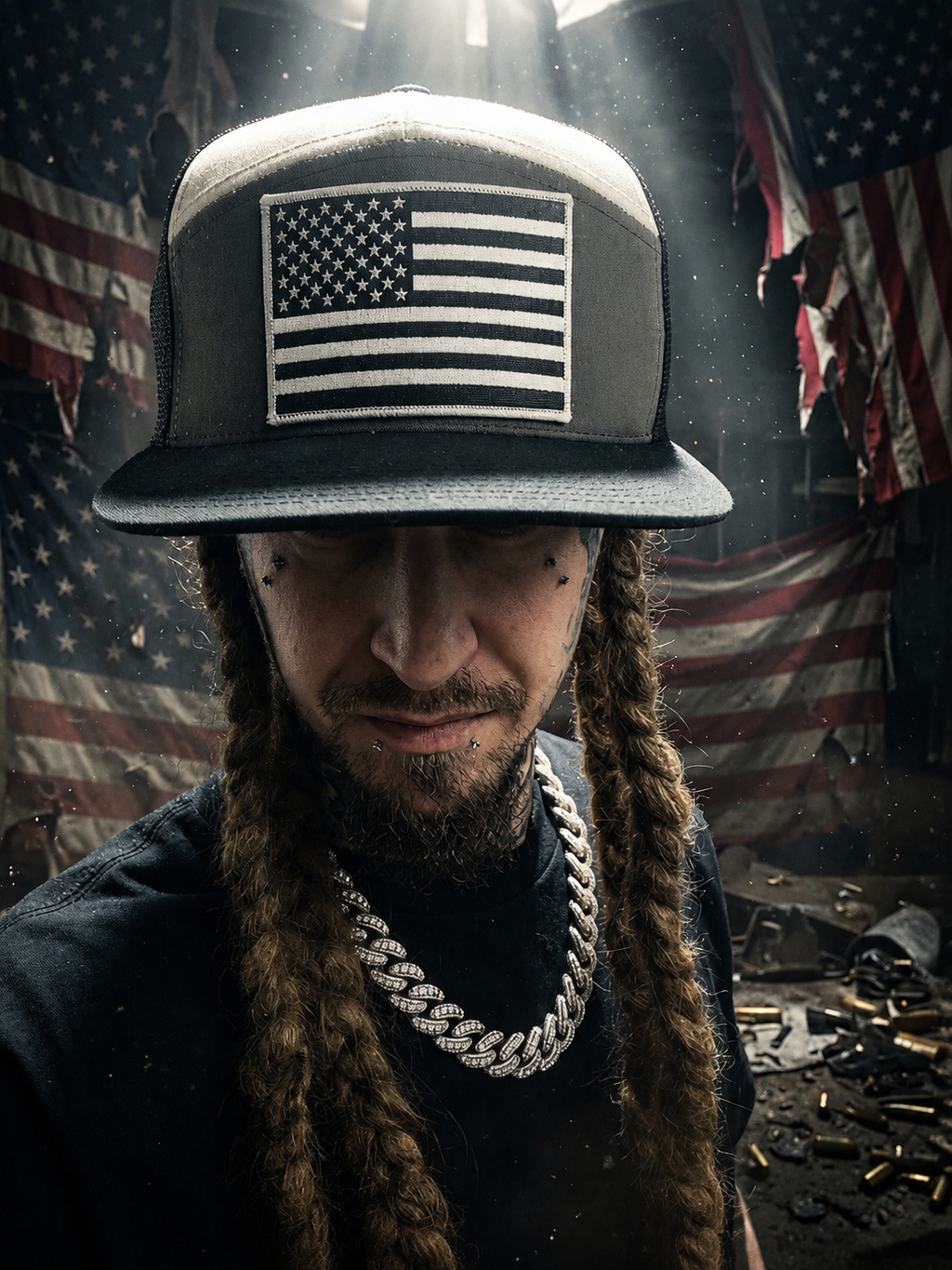 Grey white black 7panel American (fuckstick)